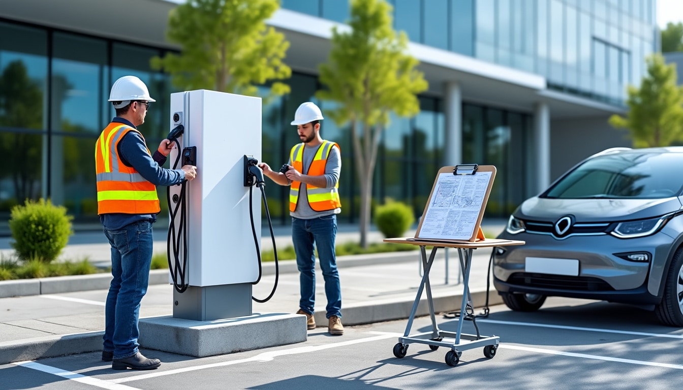 Installation borne de recharge entreprise : procédure et documents